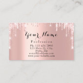 Fashion Boutique Cloth Hanger Rose Pink Glitter Business Card (Back)