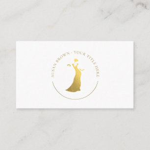 Fashion Boutique Gold Dress Logo Business Card