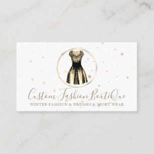 Fashion Boutique Gold Elegant Night Special Dress Business Card