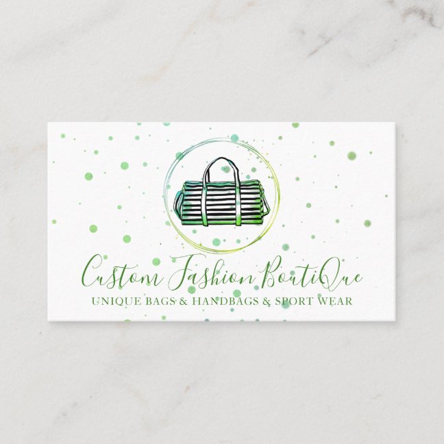 Fashion Boutique Green Store bag Business Card