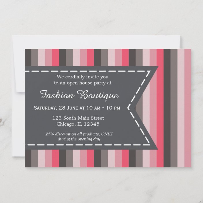 Fashion boutique invitation