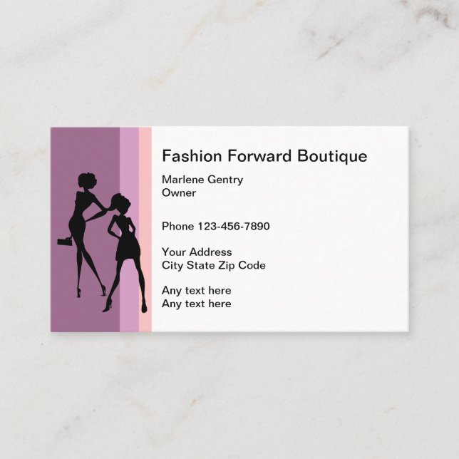 Fashion Boutique Modern Design Business Card (Front)