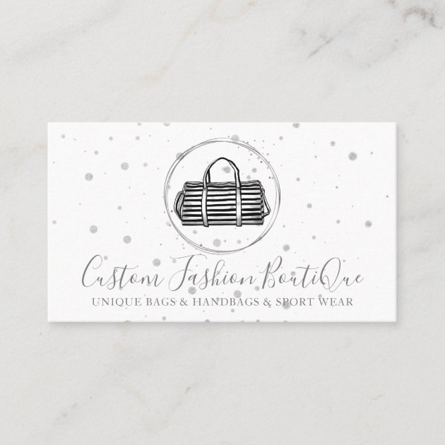 Fashion Boutique Silver Tote Wallet striped bag Business Card