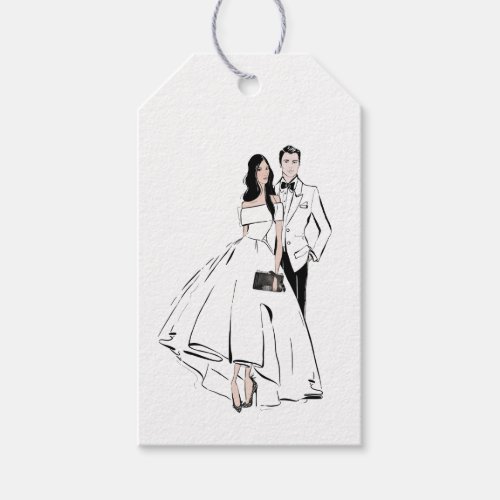 Fashion Bride and Groom Gift Tags