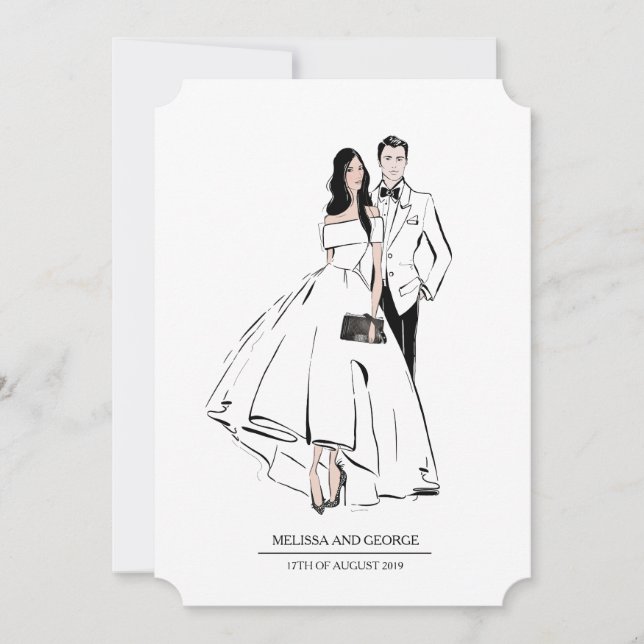 Fashion Bride and Groom Invitation (Front)