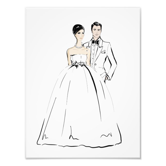 Fashion Bride and Groom Photo Print (Front)