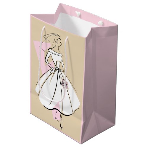 Fashion Bride Natural gift bag medium pink