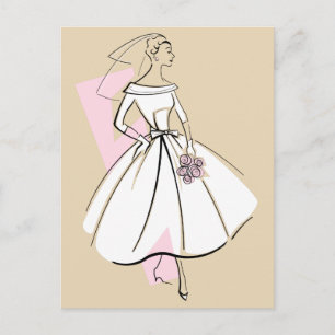 Fashion Bride Neutral beige postcard