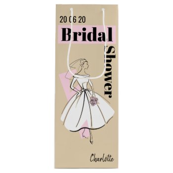 Fashion Bride Neutral Bridal Shower Wine Wine Gift Bag by QuirkyChic at Zazzle