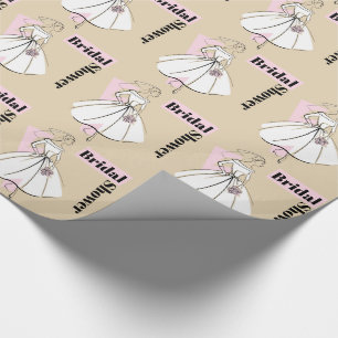Fashion Bride Neutral Bridal Shower Wrapping Paper