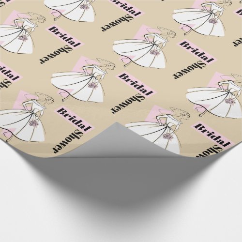 Fashion Bride Neutral Bridal Shower Wrapping Paper