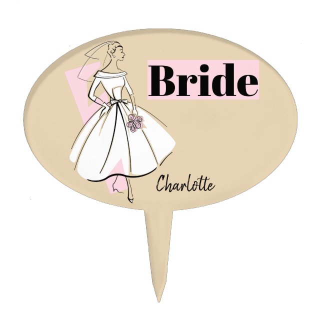Fashion Bride Neutral Bride cake topper (Front)