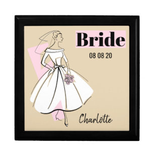 Fashion Bride Neutral Bride Date Name gift box