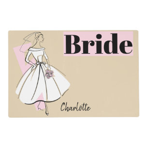 Fashion Bride Neutral Bride Name placemat