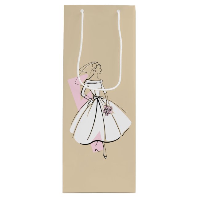 Fashion Bride Neutral gift bag wine (Front)