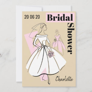 Fashion Bride Neutral Group Bridal Shower Invitation