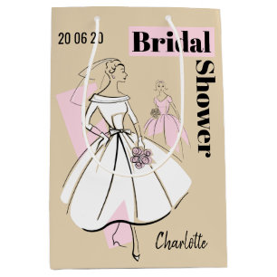 Fashion Bride Neutral Group Bridal Shower medium Gift Bag