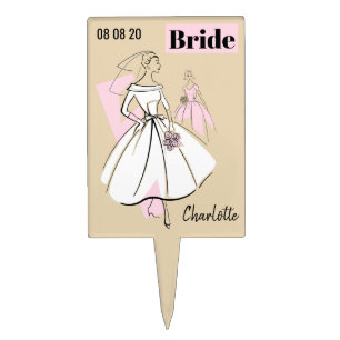 Fashion Bride Neutral Group Bride Name Date topper