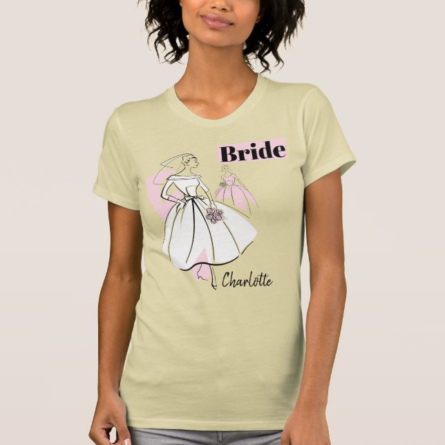 Fashion Bride Neutral Group Bride Name t-shirt (Front)
