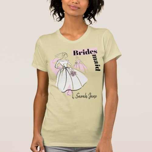 Fashion Bride Neutral Group Bridesmaid Name T_Shirt