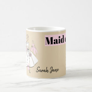 Fashion Bride Neutral Group Maid of Honor Name Coffee Mug