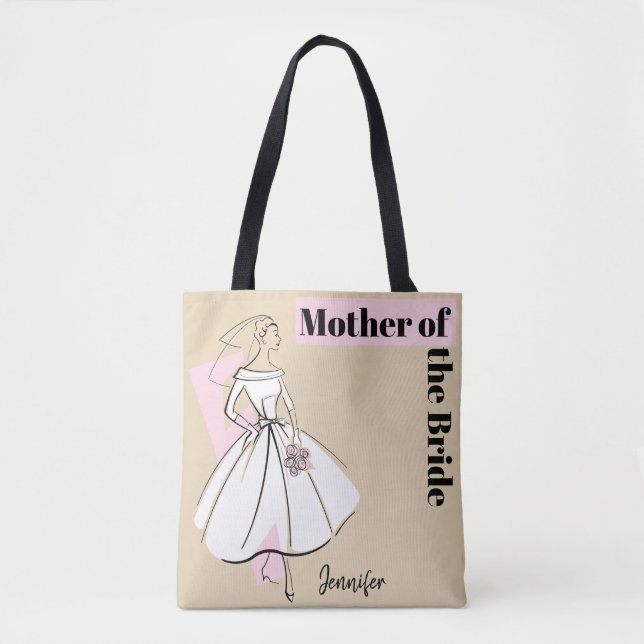 Fashion Bride Neutral Mother of the Bride pink Tote Bag (Front)