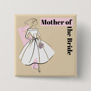 Fashion Bride Neutral Mother of the Bride square Button