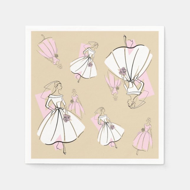 Fashion Bride Neutral Multi paper napkins (Front)