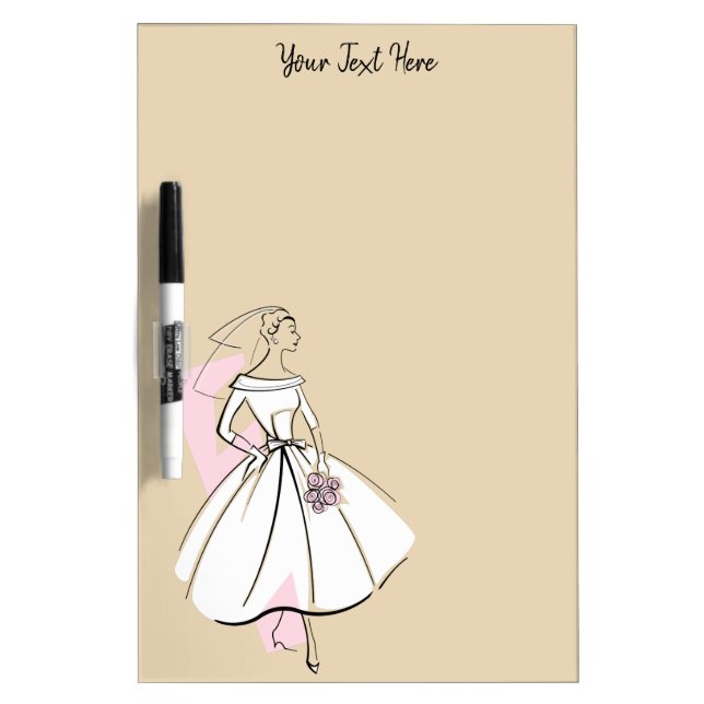Fashion Bride Neutral Text dry erase board (Front)
