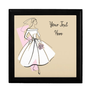 Fashion Bride Neutral Text gift box