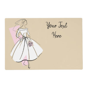Fashion Bride Neutral Text placemat