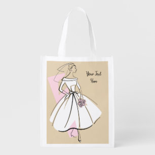 Fashion Bride Neutral Text reusable bag