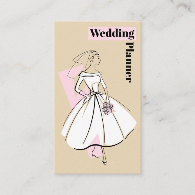 Fashion Bride Neutral Wedding Planner Business Card (Front)