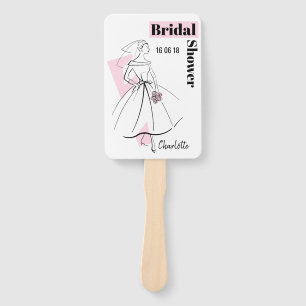 Fashion Bride Pink Bridal Shower fan paddle