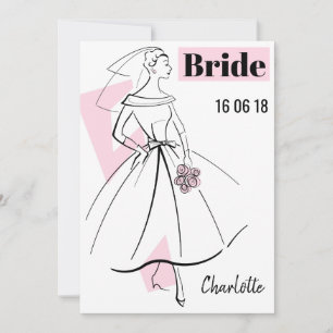 Fashion Bride Pink Bride bridal shower invitation