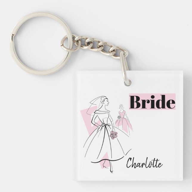 Fashion Bride Pink Bride keychain (Front)