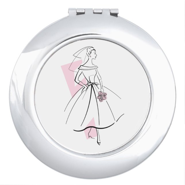 Fashion Bride Pink compact mirror round (Front)