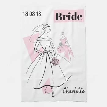 Fashion Bride Pink Group Bride Kitchen Towel by QuirkyChic at Zazzle