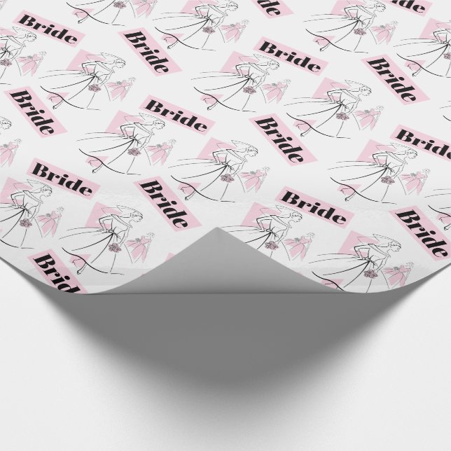 Fashion Bride Pink Group Bride wrapping paper (Corner)