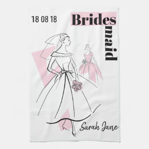 Fashion Bride Pink Group Bridesmaid kitchen towel