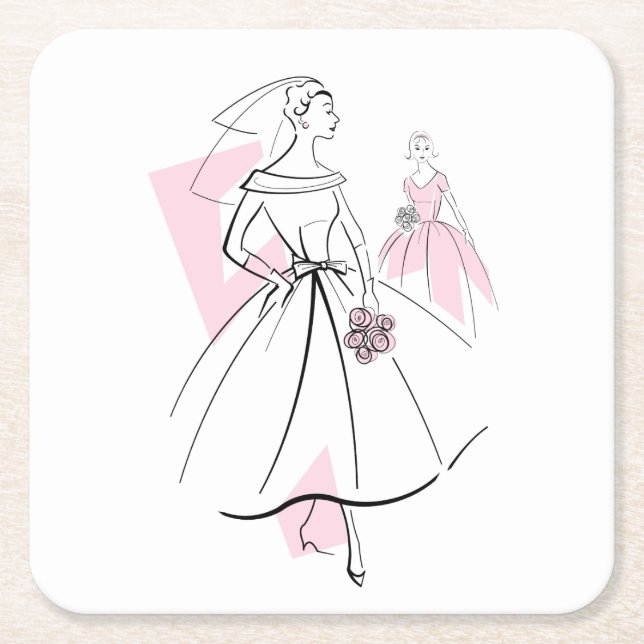 Fashion Bride Pink Group coaster (Front)