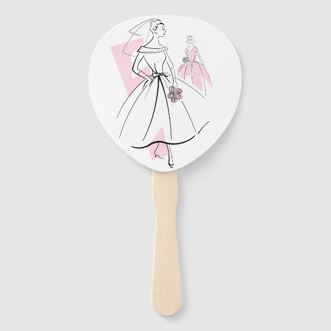 Fashion Bride Pink Group fan paddle (Front)
