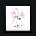 Fashion Bride Pink Group gift box<br><div class="desc">A mid-century style design with a retro touch featuring line drawings of a bride and bridesmaid in pink and white on a white background. Inspired by dress patterns and fashion illustrations from the 1950s and 1960s. A customizable design for you to personalise with your own text, images and ideas. An...</div>