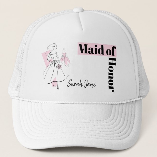 Fashion Bride Pink Group Maid of Honor hat (Front)