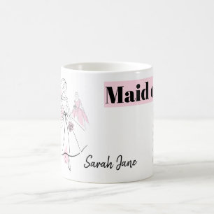 Fashion Bride Pink Group Maid of Honor Name mug