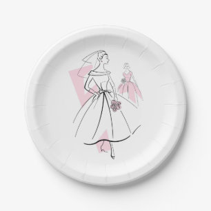 Fashion Bride Pink Group paper plates