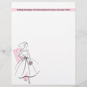 Fashion Bride Pink letterhead address top pink
