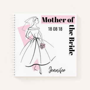 Fashion Bride Pink Mother of Bride notebook square