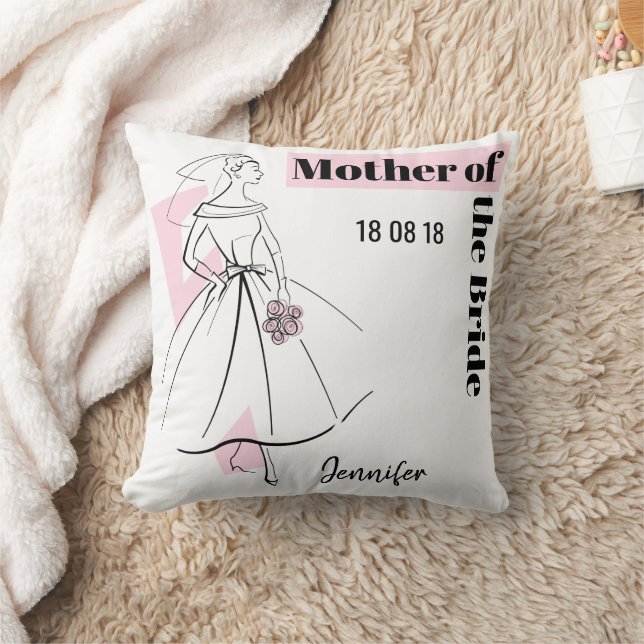 Fashion Bride Pink Mother of Bride throw pillow (Blanket)