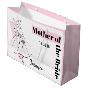 Fashion Bride Pink Mother Of The Bride Large Pink Large Gift Bag by QuirkyChic at Zazzle